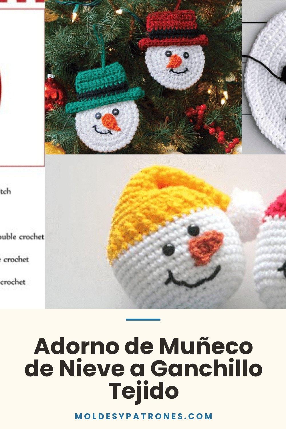 Adorno de Muñeco de Nieve a Ganchillo Tejido