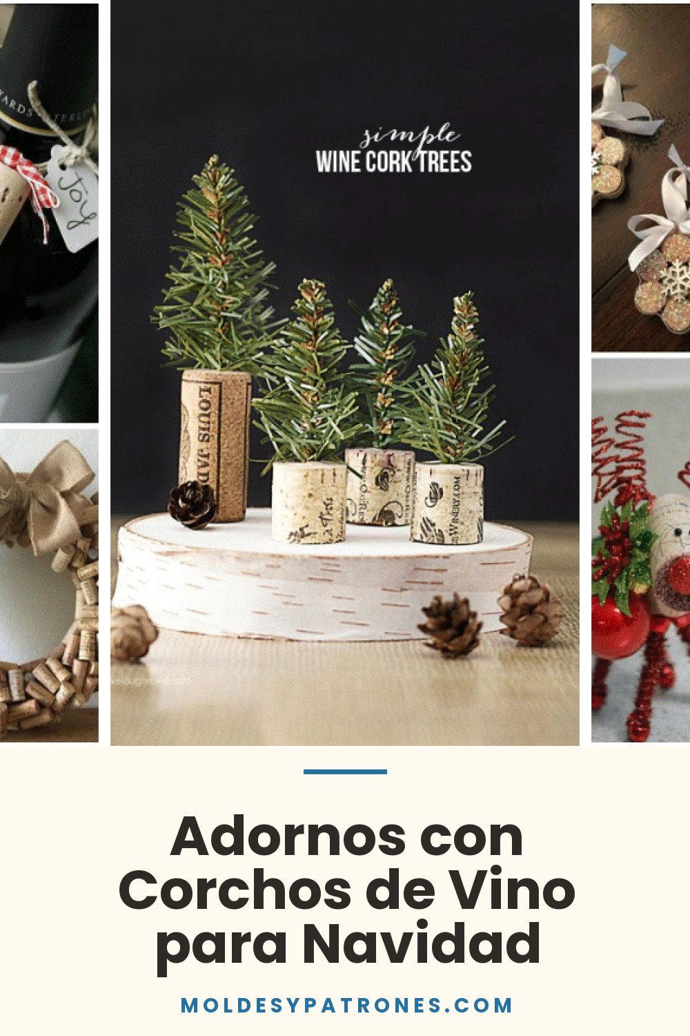 Adornos con Corchos de Vino para Navidad