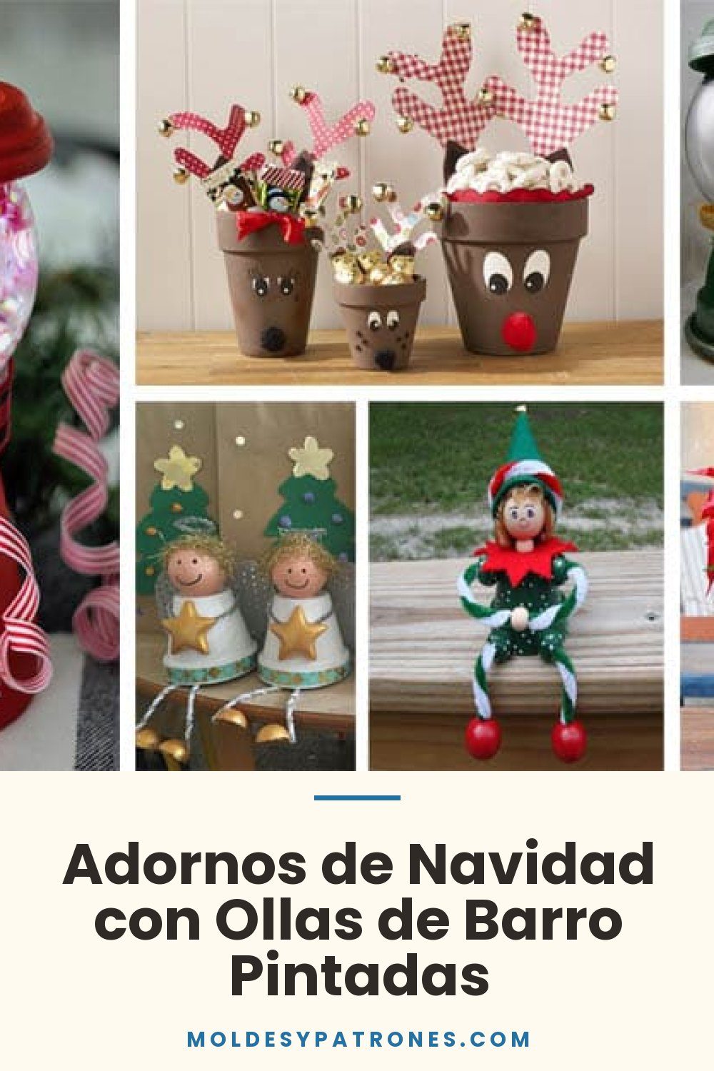Adornos de Navidad con Ollas de Barro Pintadas