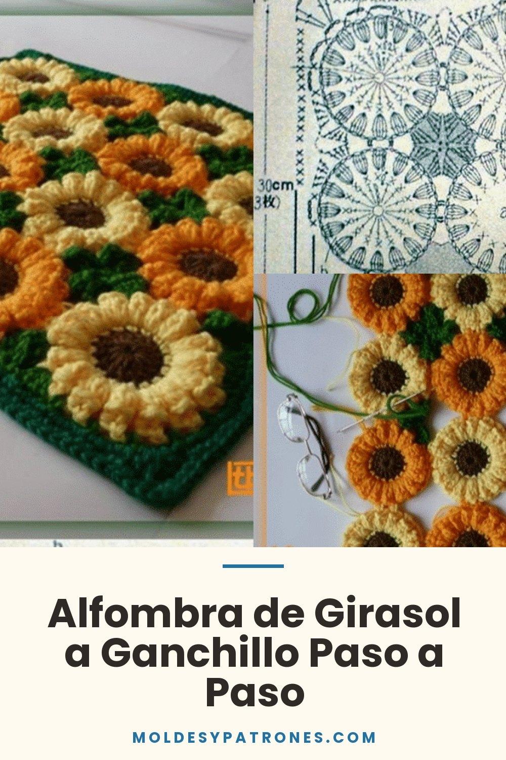 Alfombra de Girasol a Ganchillo Paso a Paso