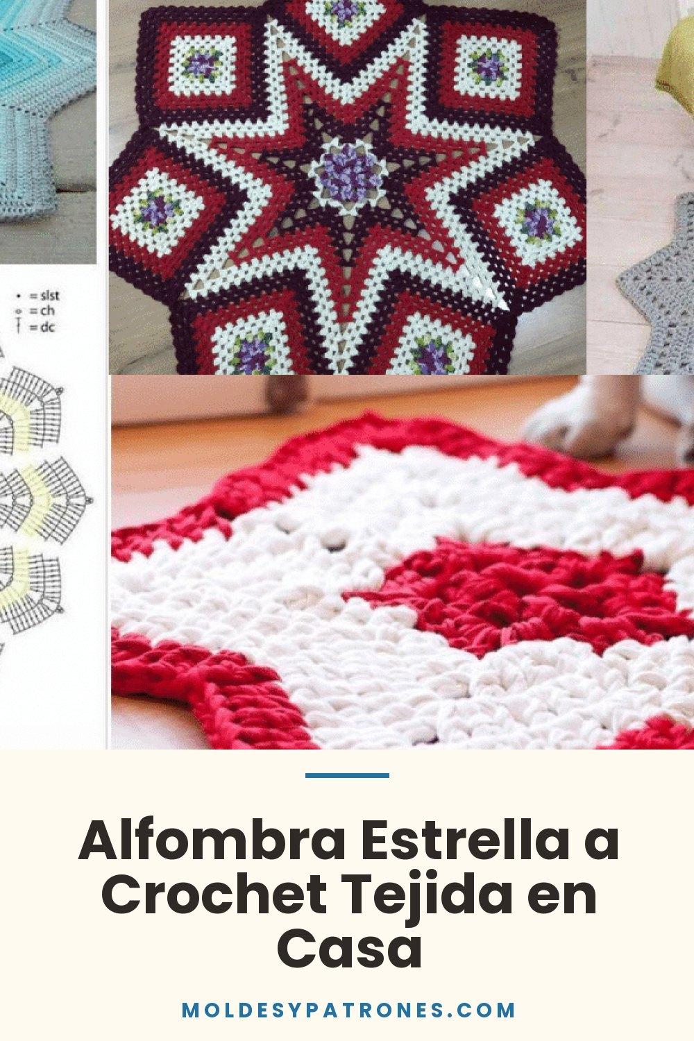 Alfombra Estrella a Crochet Tejida en Casa