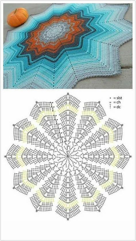 alfombra en forma de estrella tejida a crochet 2