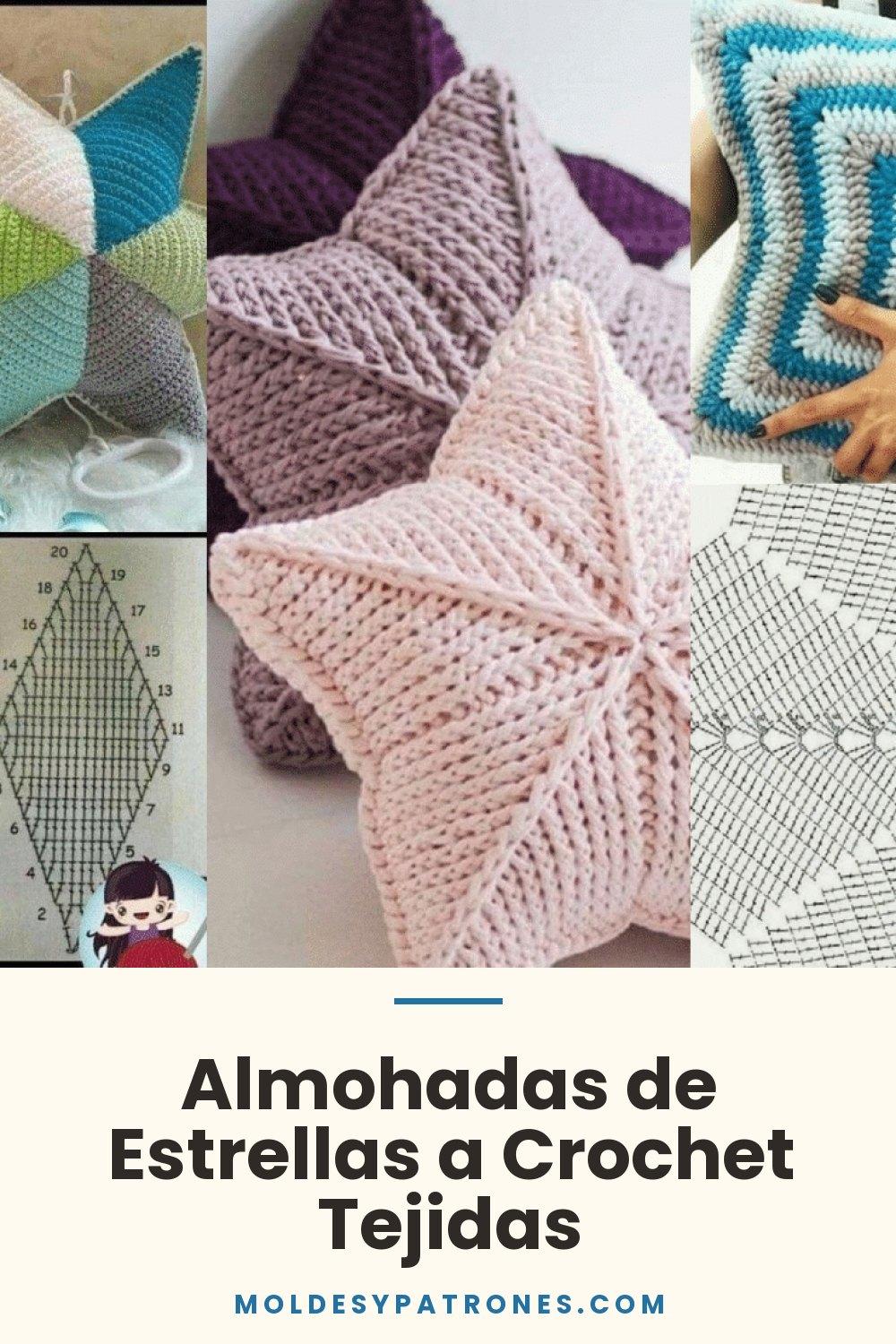 Almohadas de Estrellas a Crochet Tejidas