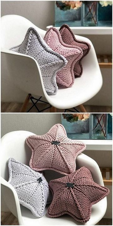 almohadas de estrellas de crochet 2