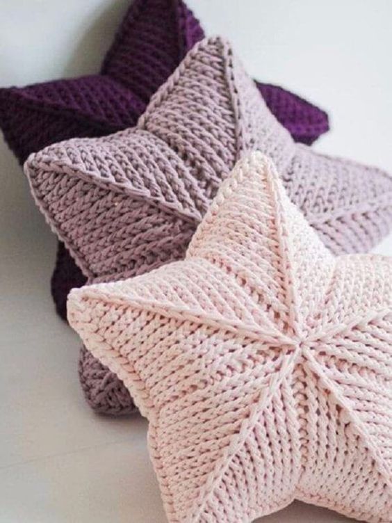almohadas de estrellas de crochet