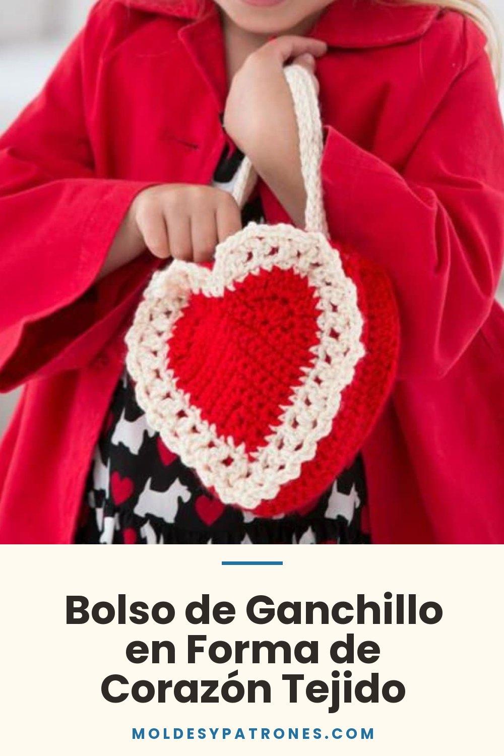 Bolso de Ganchillo en Forma de Corazón Tejido