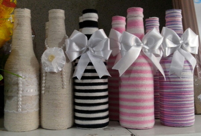 botellas decoradas hilo 12