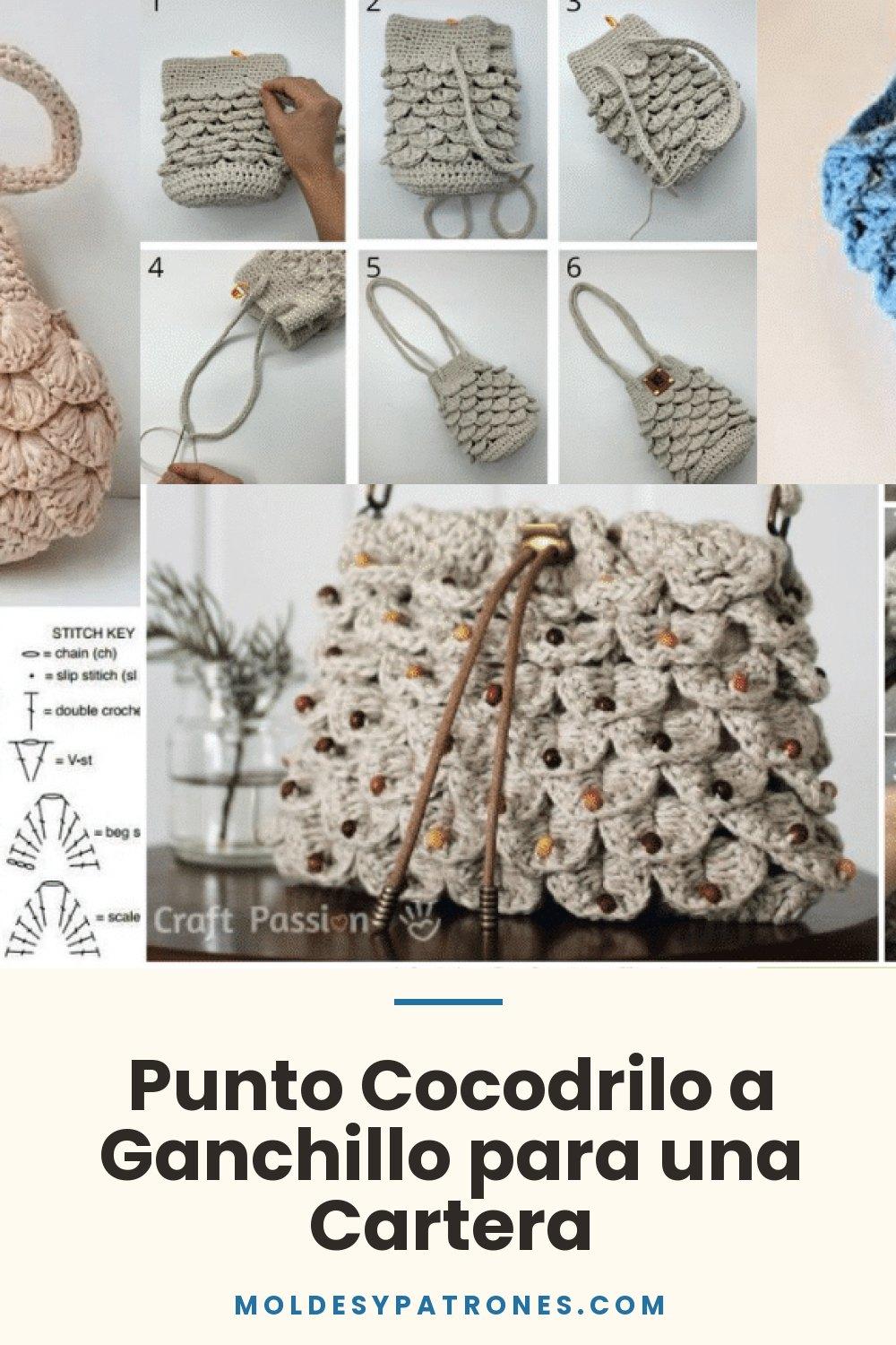 Punto Cocodrilo a Ganchillo para una Cartera