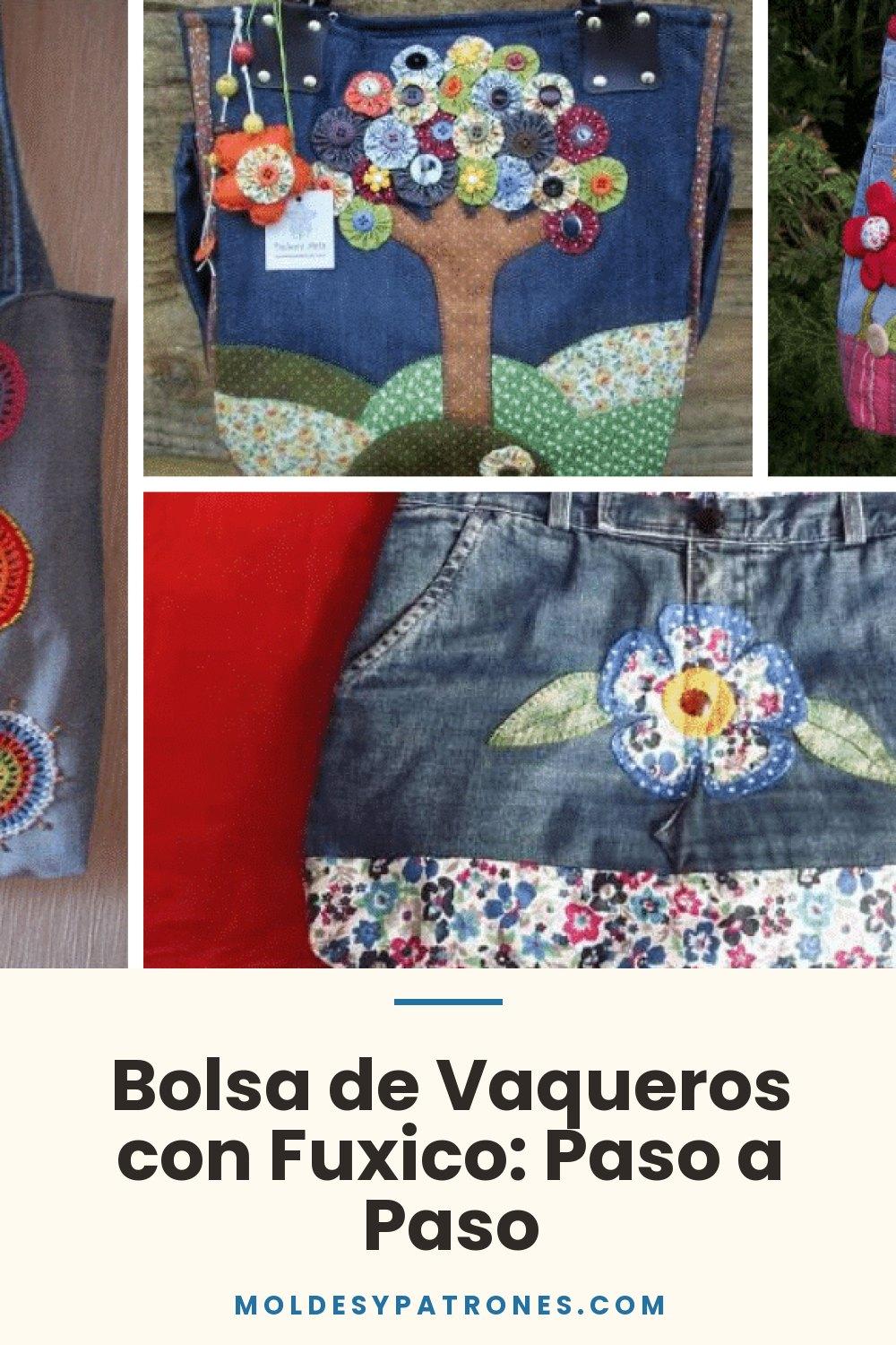 Bolsa de Vaqueros con Fuxico: Paso a Paso