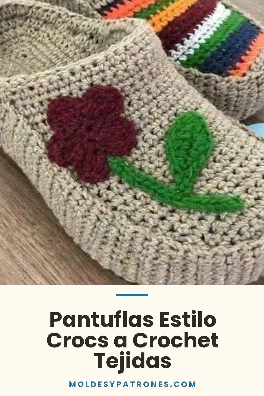 Pantuflas Estilo Crocs a Crochet Tejidas