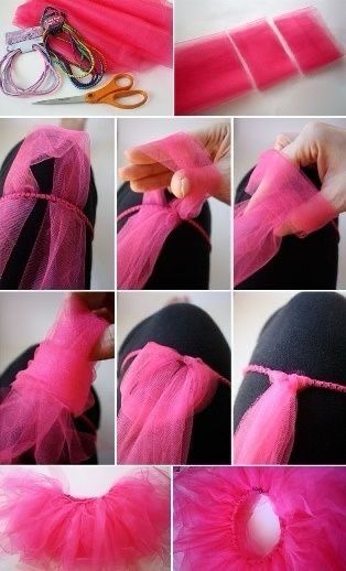 como hacer una falda de tul sin coser