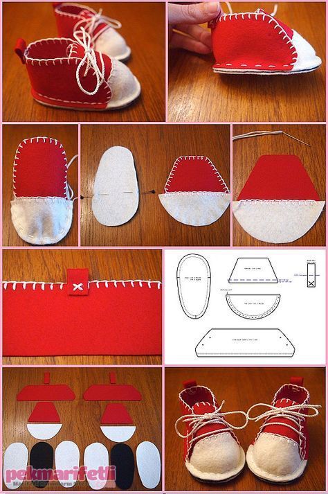 como hacer zapatos de fieltro para bebes 1