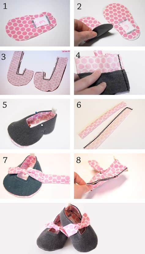 como hacer zapatos de fieltro para bebes 7