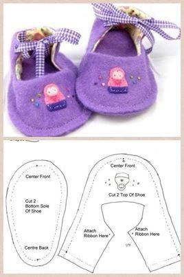 como hacer zapatos de fieltro para bebes 9