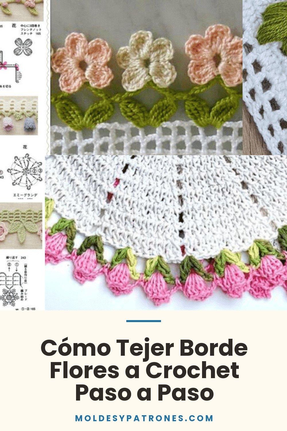 Cómo Tejer Borde Flores a Crochet Paso a Paso
