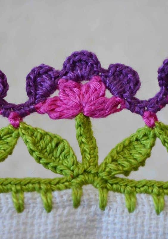 como tejer borde de flores a crochet 3