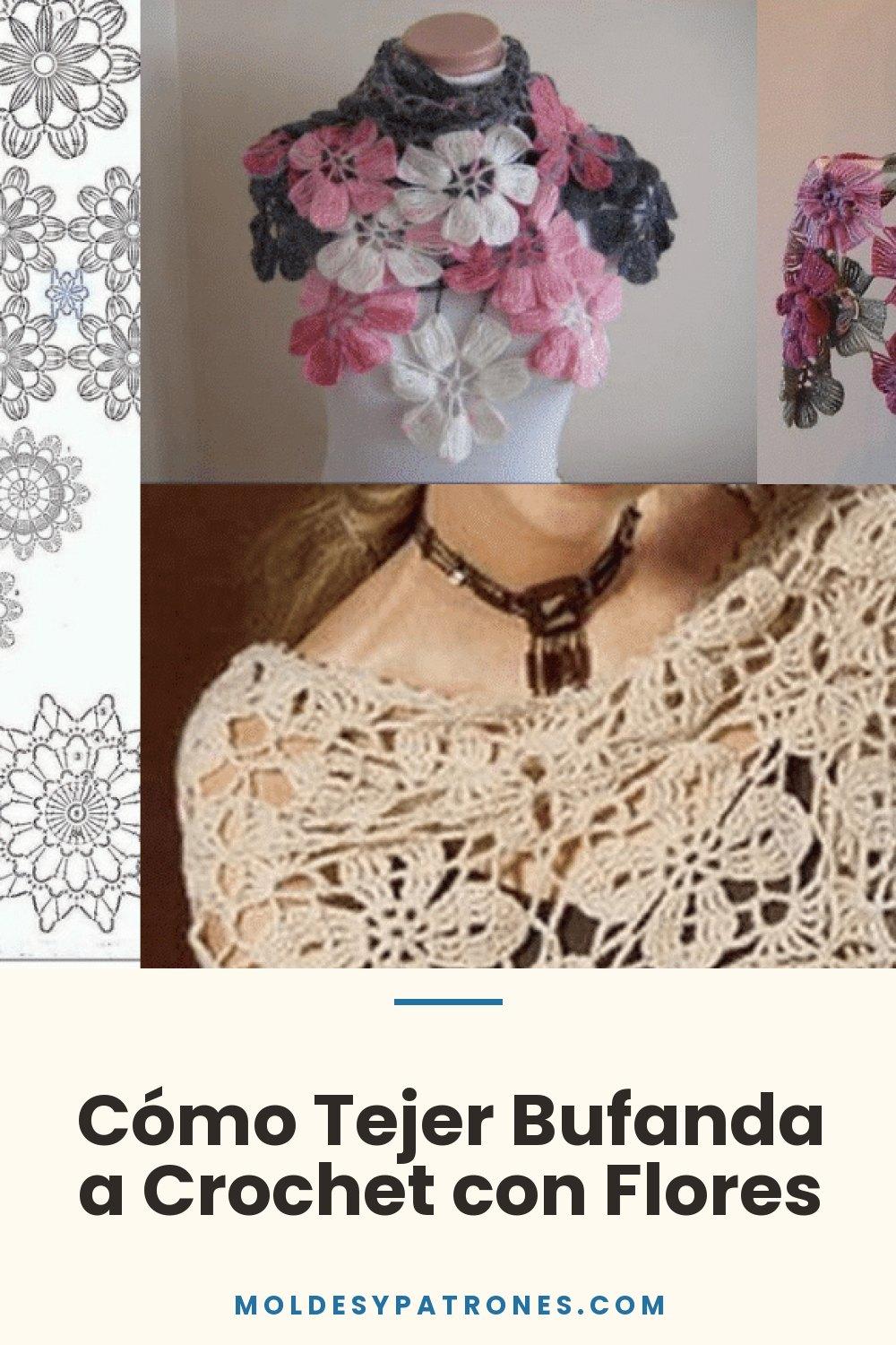 Cómo Tejer Bufanda a Crochet con Flores