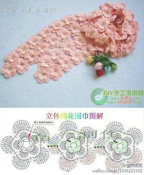como tejer bufanda a crochet flores 3