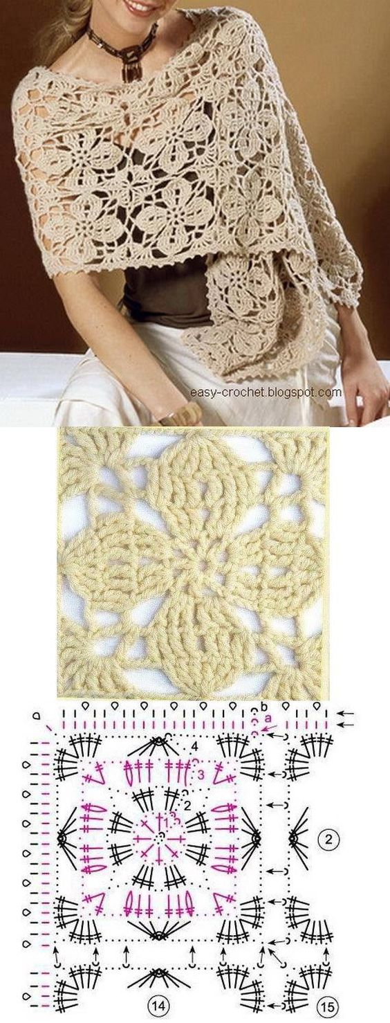 como tejer bufanda a crochet flores 5