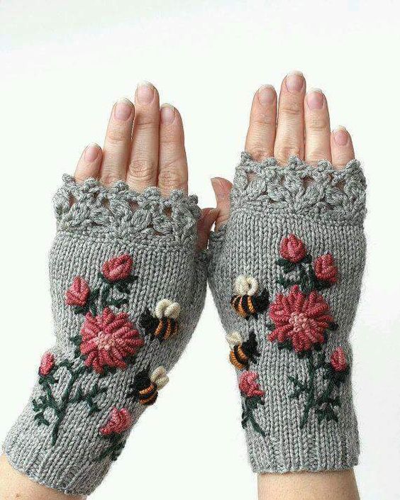 como tejer guantes sin dedos