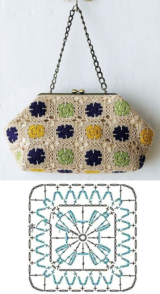 crochet bolso con cuadrados granny 1