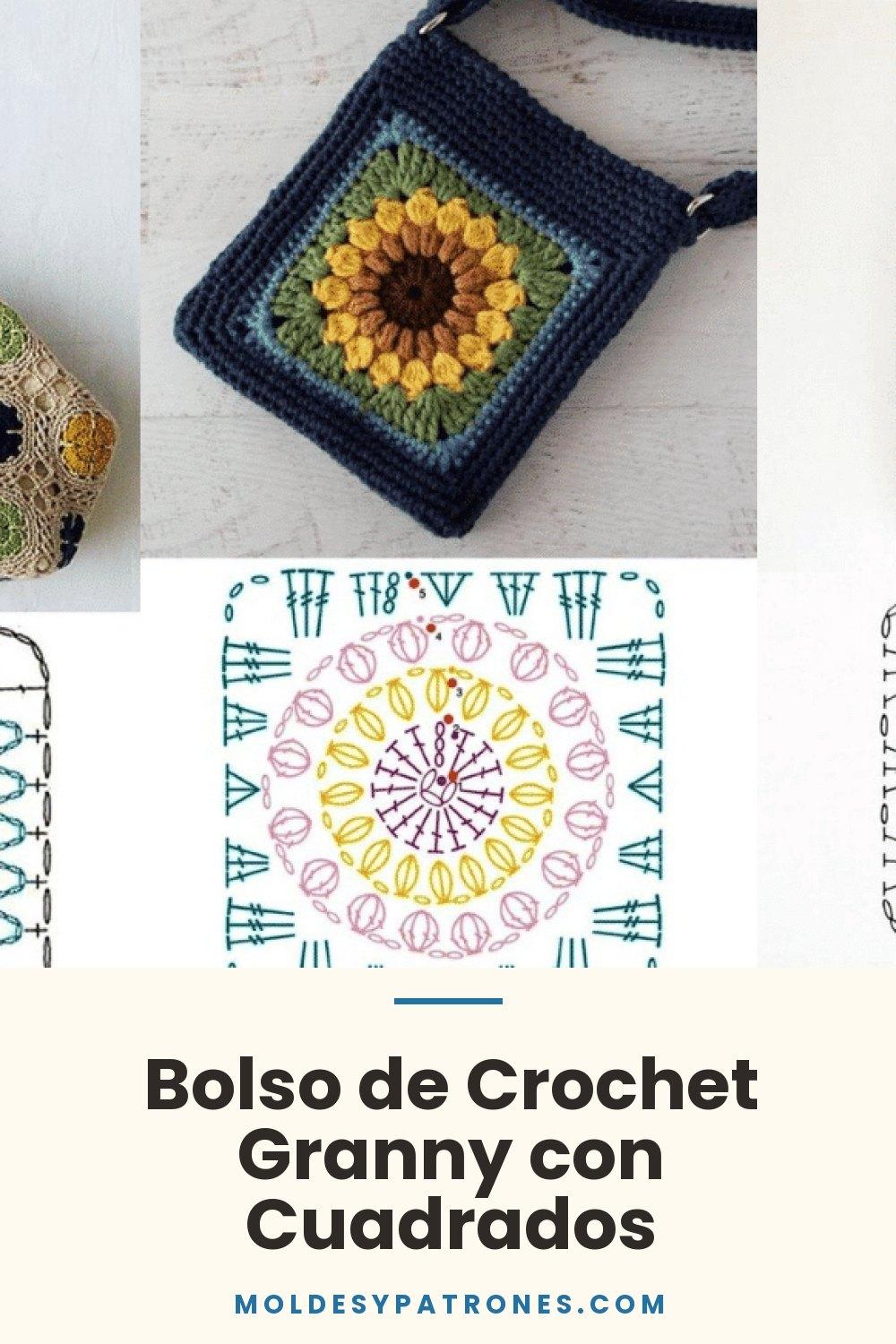 Bolso de Crochet Granny con Cuadrados