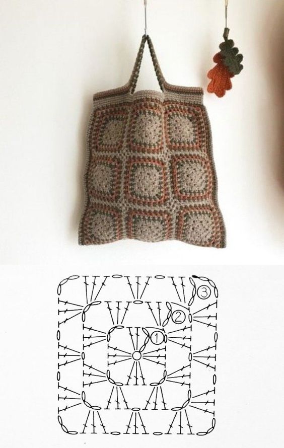 crochet bolso con cuadrados granny 2