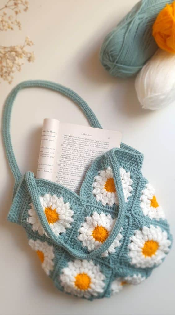 crochet bolso con cuadrados granny 8