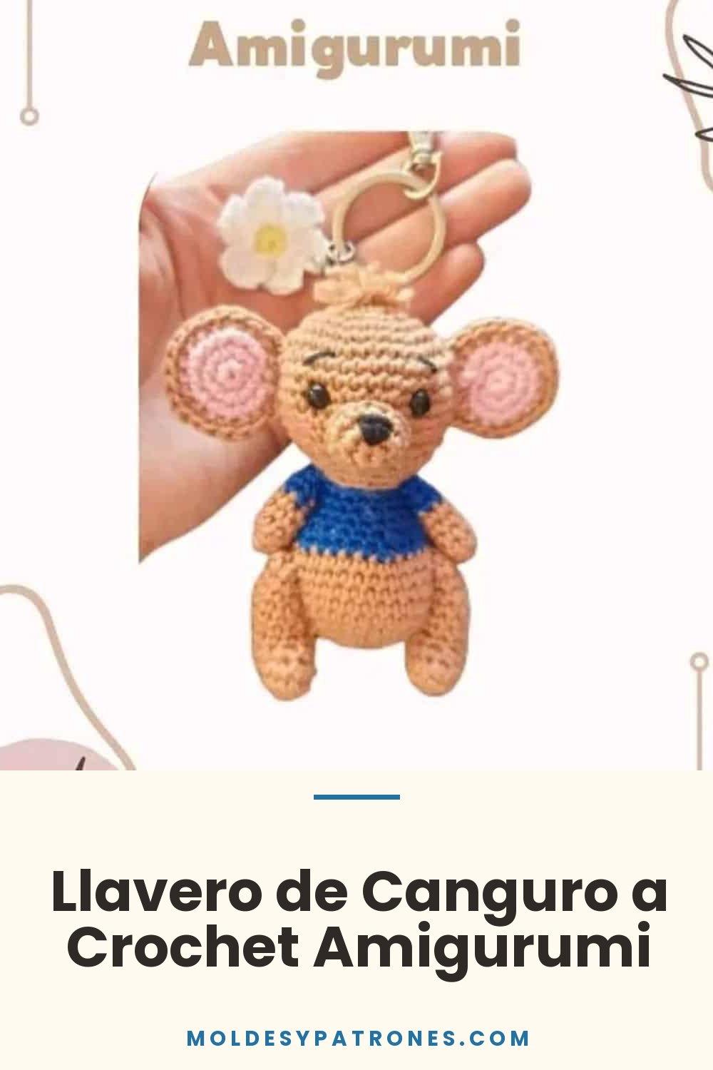 Llavero de Canguro a Crochet Amigurumi