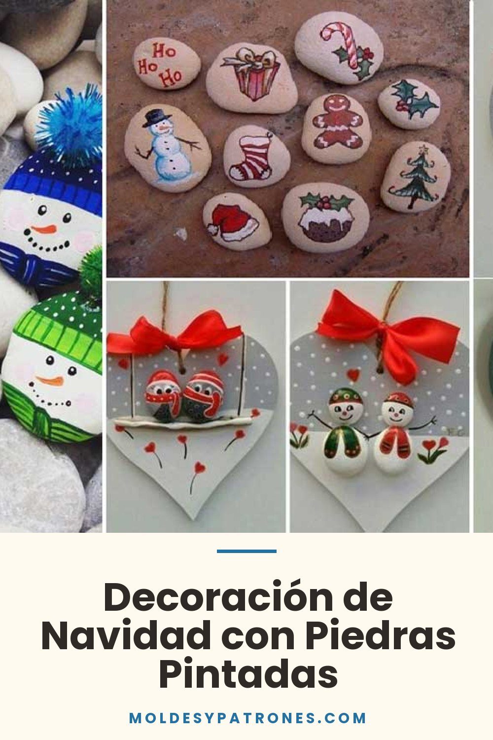 Decoración de Navidad con Piedras Pintadas