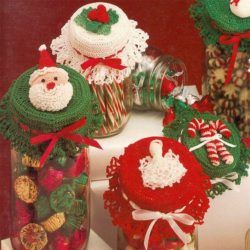 decorar frascos para navidad con crochet 9