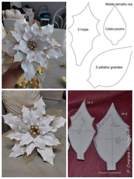 diferentes moldes de flores navidenas 5