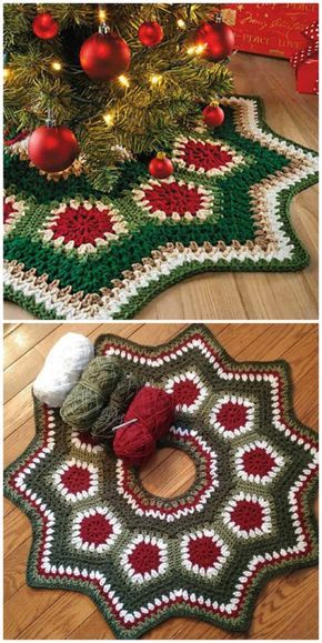 falda crochet ganchillo para arbol de navidad 1