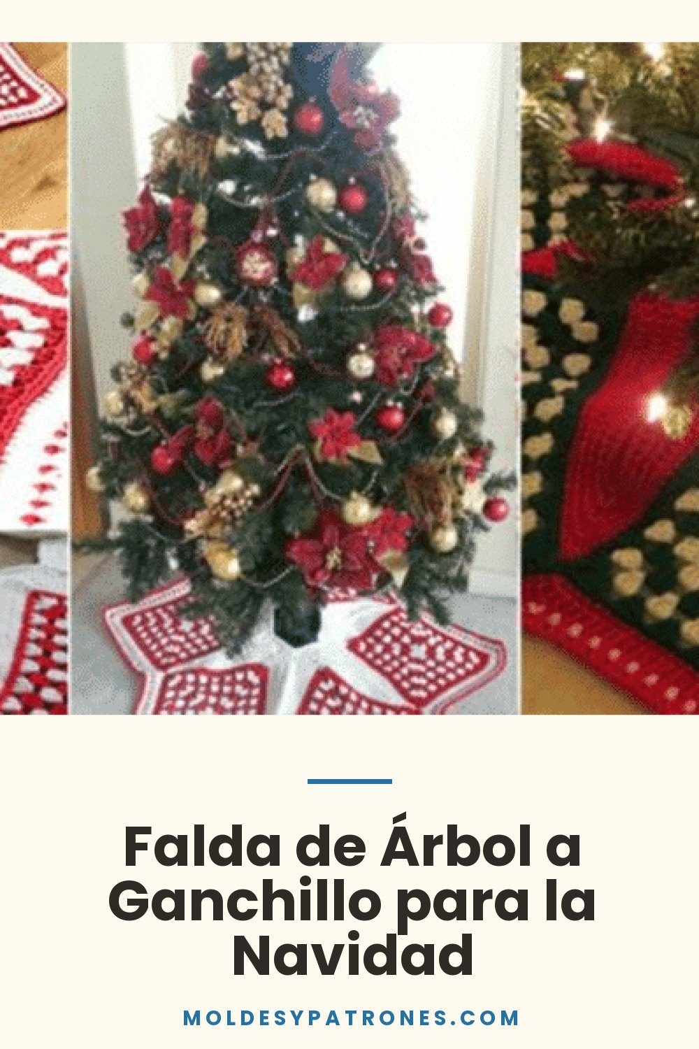 Falda de Árbol a Ganchillo para la Navidad