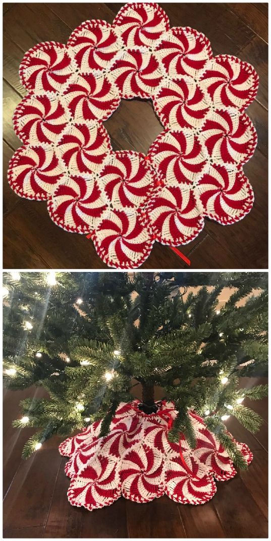 falda crochet ganchillo para arbol de navidad 3