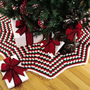 falda crochet ganchillo para arbol de navidad 56