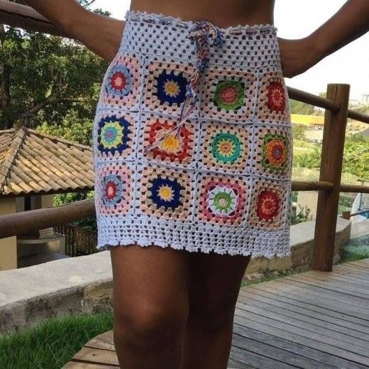 faldas de crochet con cuadros 2