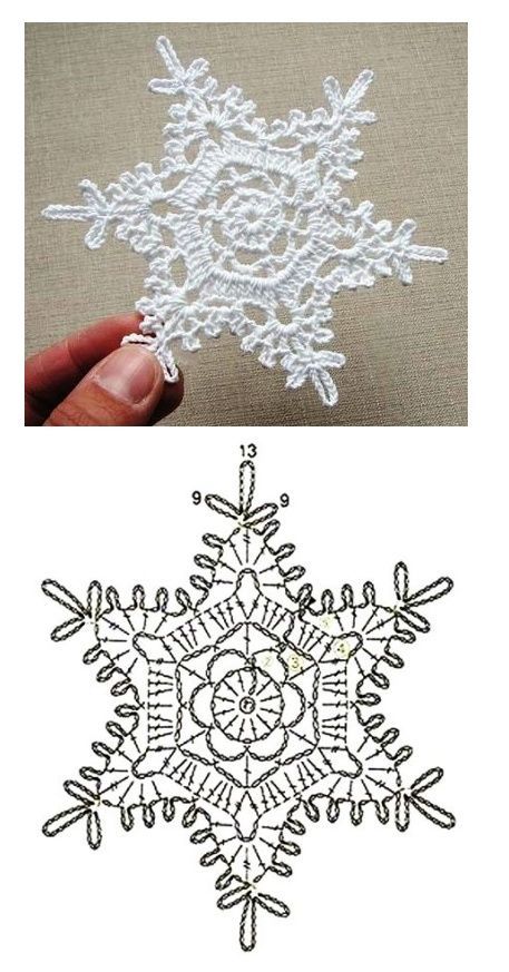 graficos de copos de nieve de crochet 8