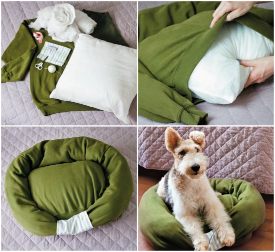 hacer una cama para perro con material reciclado 2