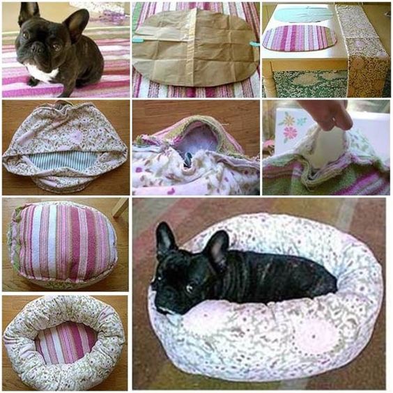 hacer una cama para perro con material reciclado 9