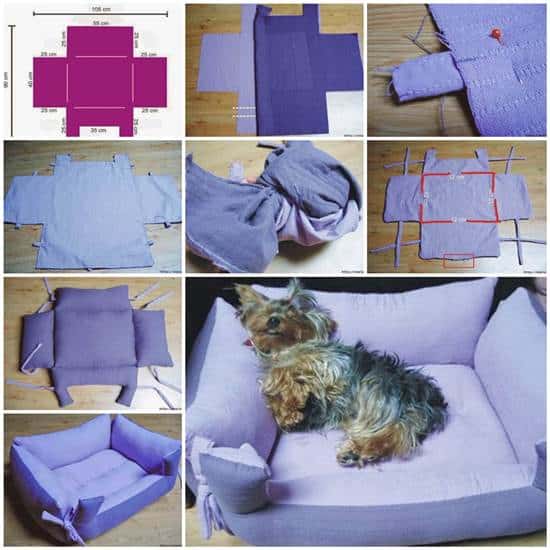 hacer una cama para perro con material reciclado