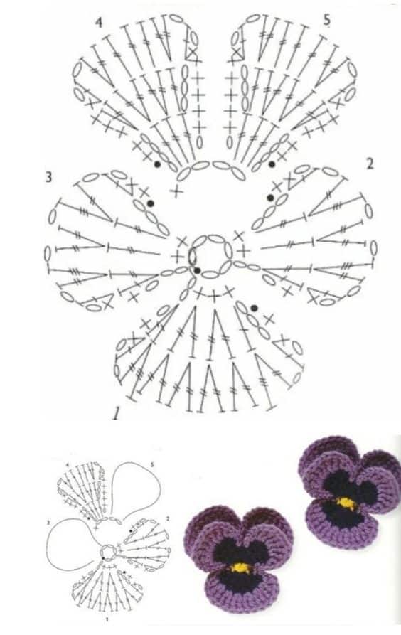 hermosas flores de crochet con graficos 1 1