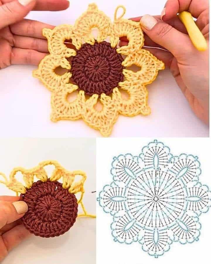 hermosas flores de crochet con graficos 10