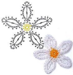 hermosas flores de crochet con graficos 3