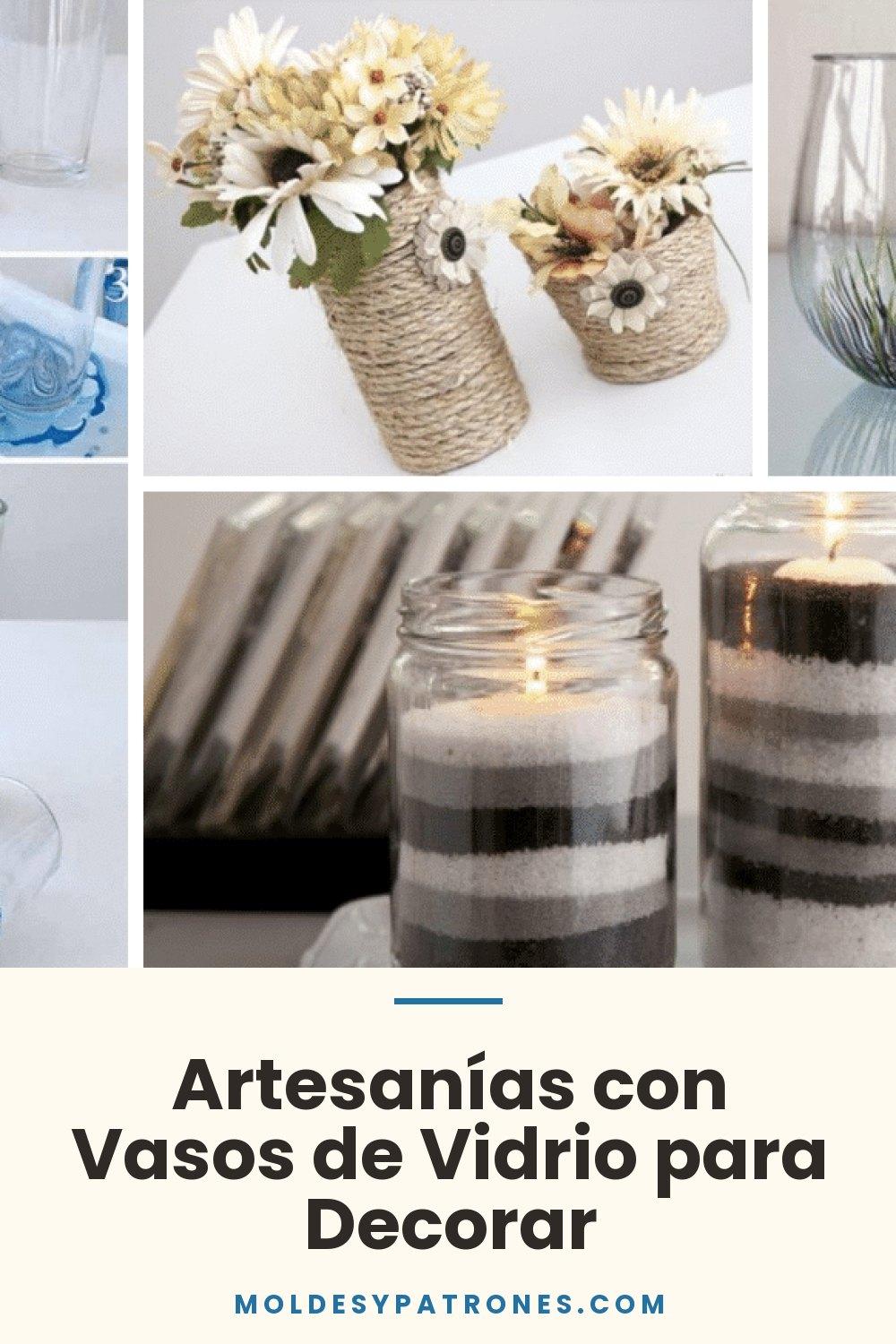 Artesanías con Vasos de Vidrio para Decorar