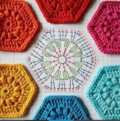 hexagonos a crochet tutorial ideas 1