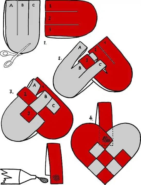 ideas de corazones entrelazados de fieltro