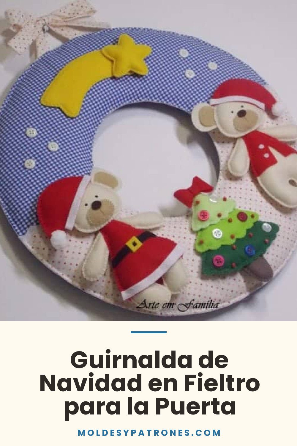 Guirnalda de Navidad en Fieltro para la Puerta