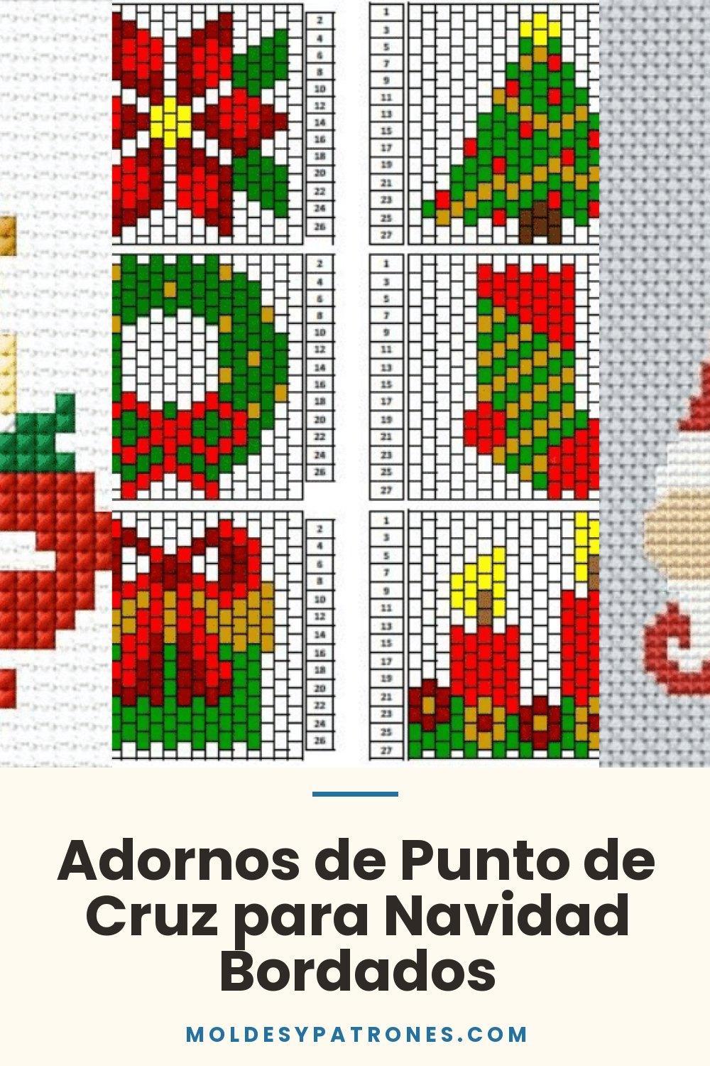 Adornos de Punto de Cruz para Navidad Bordados
