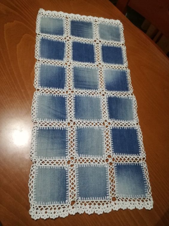 ideas para usar jeans cuadrados con crochet 2